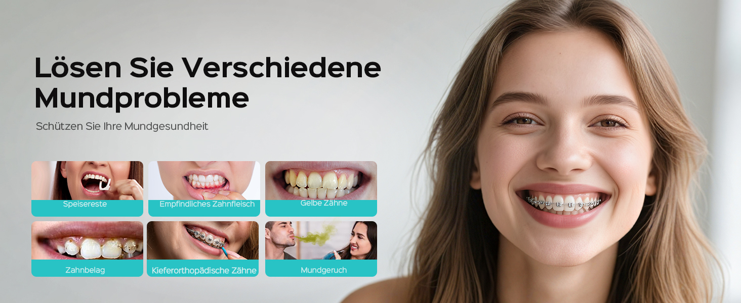 COSLUS Душова насадка електрична бездротова, Testsieger 2026: 20 рівнів тиску води, IPX7 водонепроникність, точна технологія Anti-Splash, 4 режими для здоров'я ротової порожнини, для щоденного використання та подорожей, 5 інтенсивностей (блакитний)