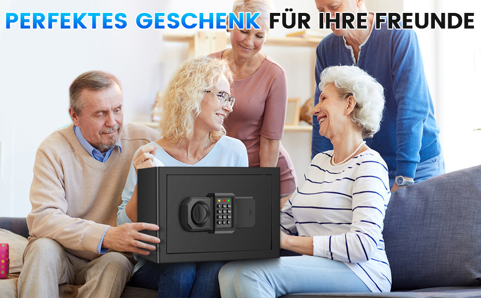Великий сейф 60L для дому з вогнестійким захистом, ключем, знімним полиця та функцією безшумності. Захист грошей, документів, медикаментів та цінностей.