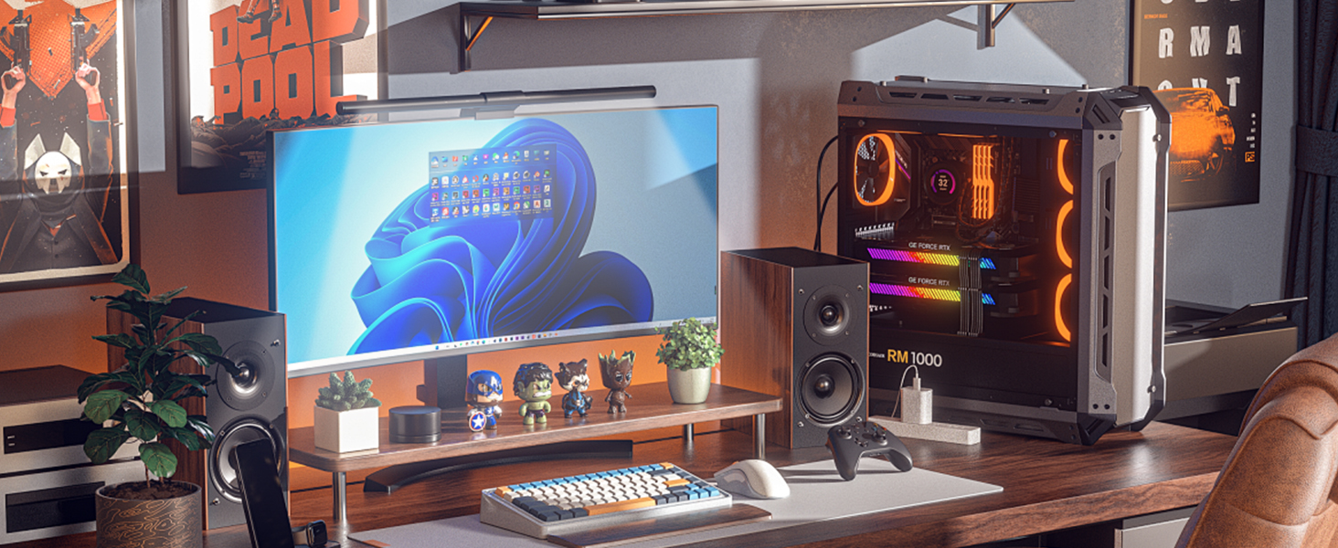 LED лампа для монітора з USB, сенсорне керування, захист від синього світла, регулювання яскравості та кольорової температури