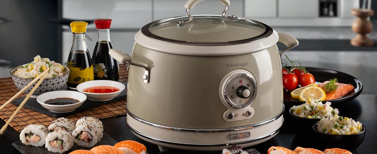 Мультиварка Ariete Vintage 2904 блакитна 3.5 л для рису, приготування на пару, повільного приготування з керамічним антипригарним покриттям 650 Вт