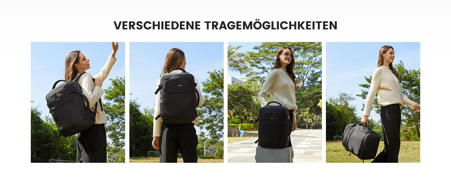 Рюкзак жіночий LOVEVOOK 40L для подорожей та авіаперельотів, Carry On, Beige Khaki