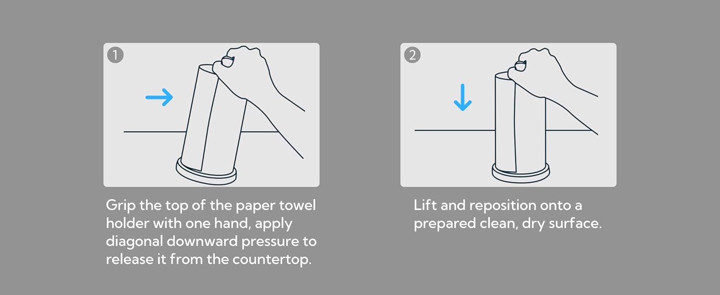 Тримач для паперових рушників KITCHENDAO на стільницю, стійкий сталевий диспенсер з поворотним механізмом та адгезивною основою, чорний