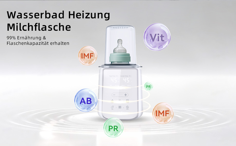 Портативний підігрівач для пляшечок, 500 мл – Швидкий нагрів за 3 хв, 24 год підтримки температури для сумішей та грудного молока (Сніжно-білий)