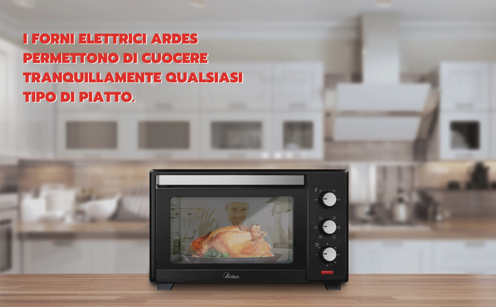 Електрична піч Ardes Magnus AR6226S 25/38 літрів з підсвічуванням, 6 функцій, таймер, аксесуари, срібна