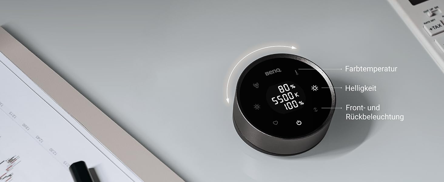 BenQ ScreenBar Halo 2 – LED-лампа для монітора з бездротовим контролером, без відблиску, регульованою яскравістю та колірною температурою, для захисту очей, USB-живлення