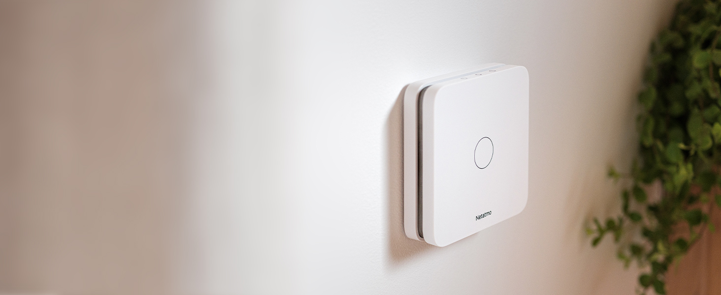 Виявник чадного газу Netatmo - бездротовий, з Wi-Fi, батарея на 10 років, 85 дБ, самотестування, не потребує Smart Home, сертифікація EN 50291 та NF