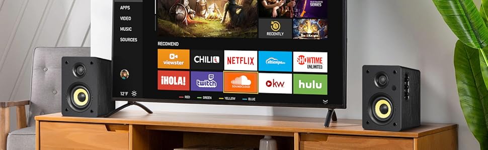 Sanyun SW206: 4-дюймові Hi-Fi колонки з підсилювачем 80W, Bluetooth 5.4, USB DAC, для програвачів, TV, PC. Білий колір