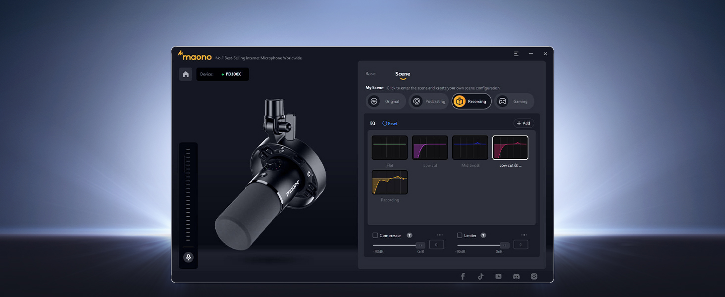 MAONO PD300X подкаст-мікрофон XLR/USB з шумозаглушенням, 192kHz/24Bit Hi-Fi аудіо, кнопка вимкнення звуку, програмне забезпечення для подкастингу, стрімінгу та студійного запису