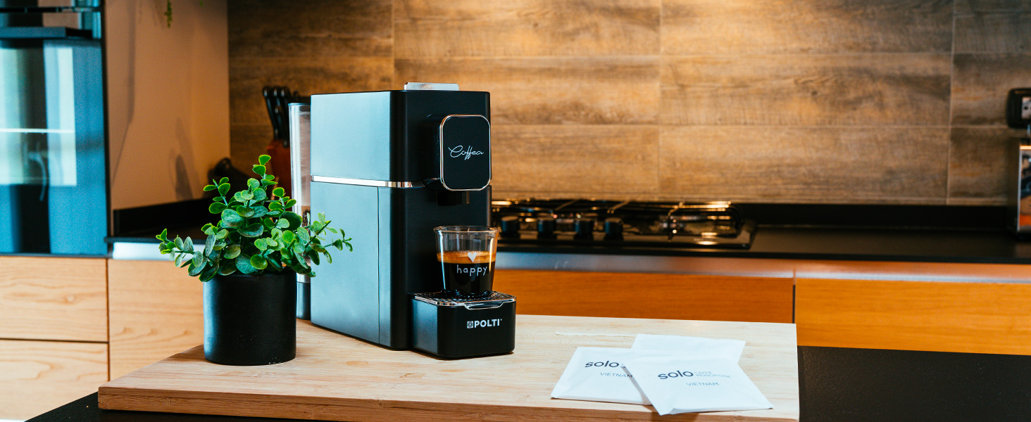 POLTI Coffea S15W: Еспресо-машина з сумісністю з E.S.E. Pads (44 мм), об'єм бака 0.85 л, тиск 19 Bar, білий/чорний колір