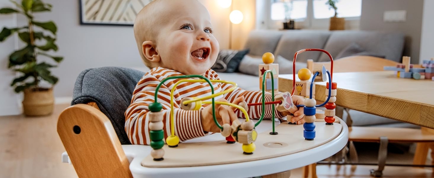 Високий стільчик для годування Hauck Beta+ Newborn Set - комплект для новонароджених, від народження з 2-в-1 люлькою-гойдалкою, подушкою для сидіння та підносом для їжі - Темно-сірий