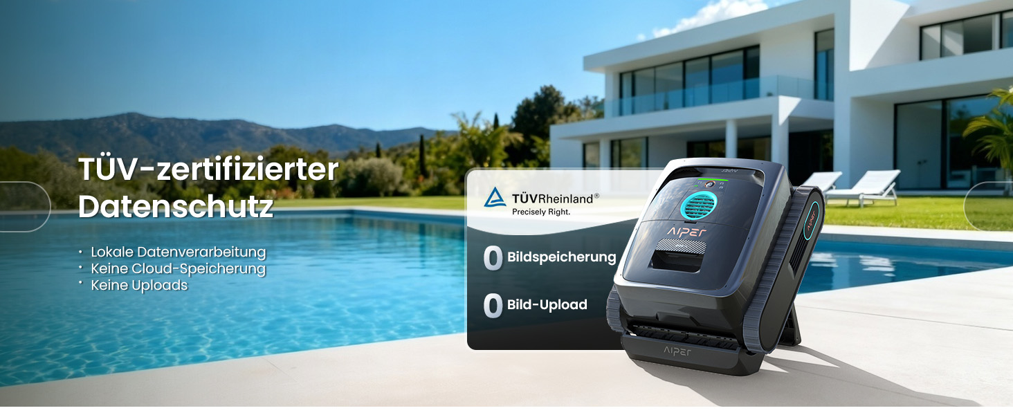 Робот-пилосос для басейну Aiper Scuba V3 з акумулятором, для стін та дна, з інтелектуальним баченням, фільтром 3 мкм, для басейнів до 200 м² сірий
