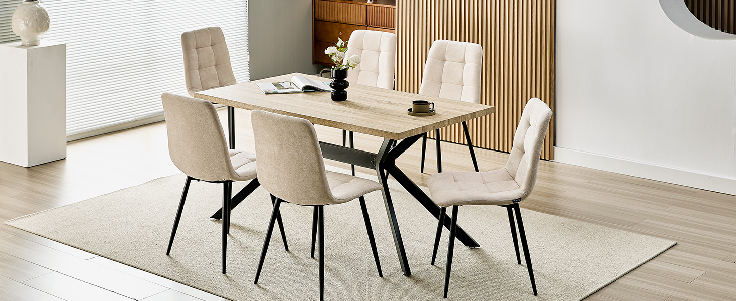 Набір обідніх стільців 4 шт. з льоновим покриттям та металевими ніжками, для кухні, спальні, вітальні - кольори хакі та бежевий