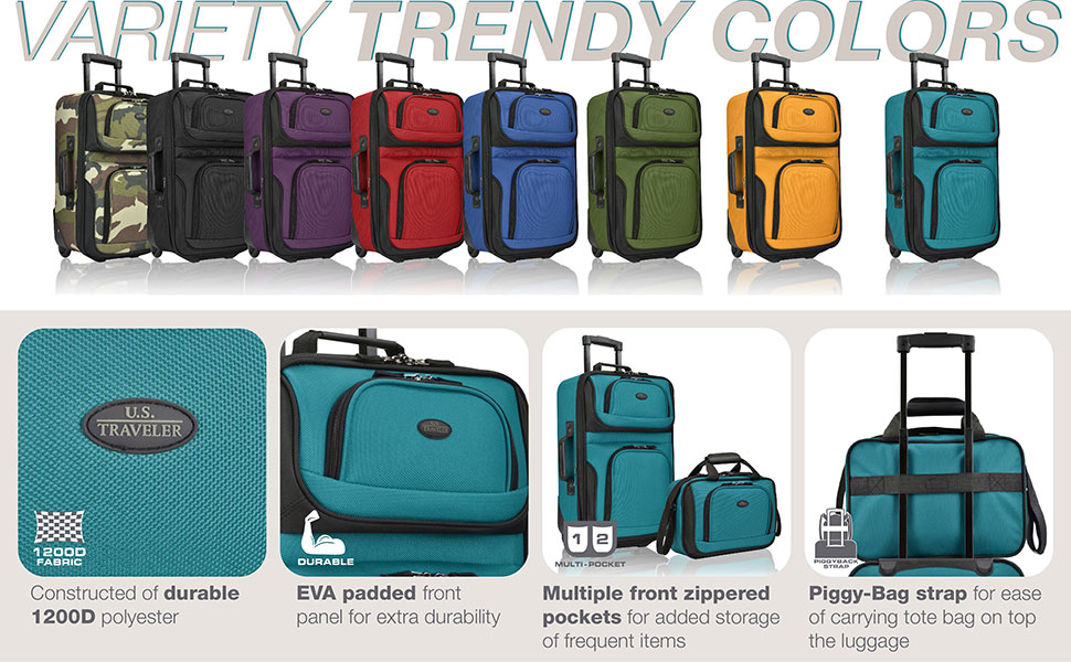 Валіза ручної поклажі U.S. Traveler Rio, 2 колеса, колір кобальтово-синій