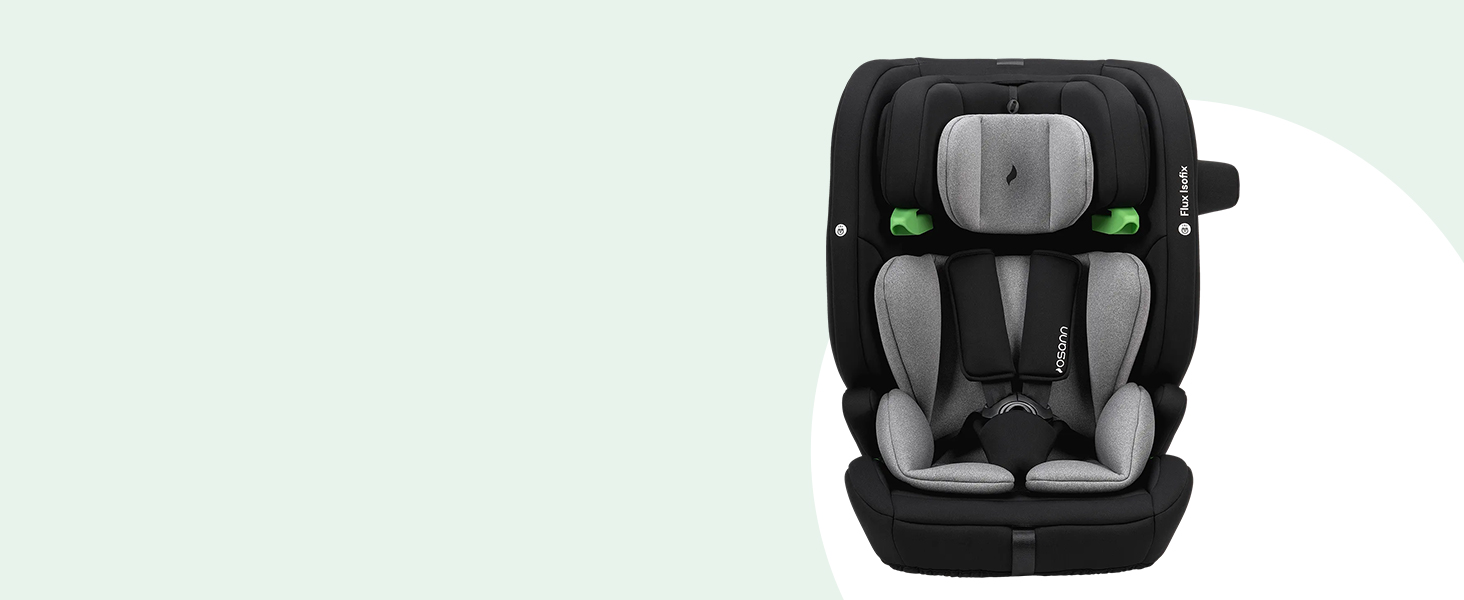 Дитяче автокрісло Osann Flux Isofix, i-Size від 76 до 150 см, зростаюче дитяче автокрісло Isofix- сірий меланж i-Size сірий меланж