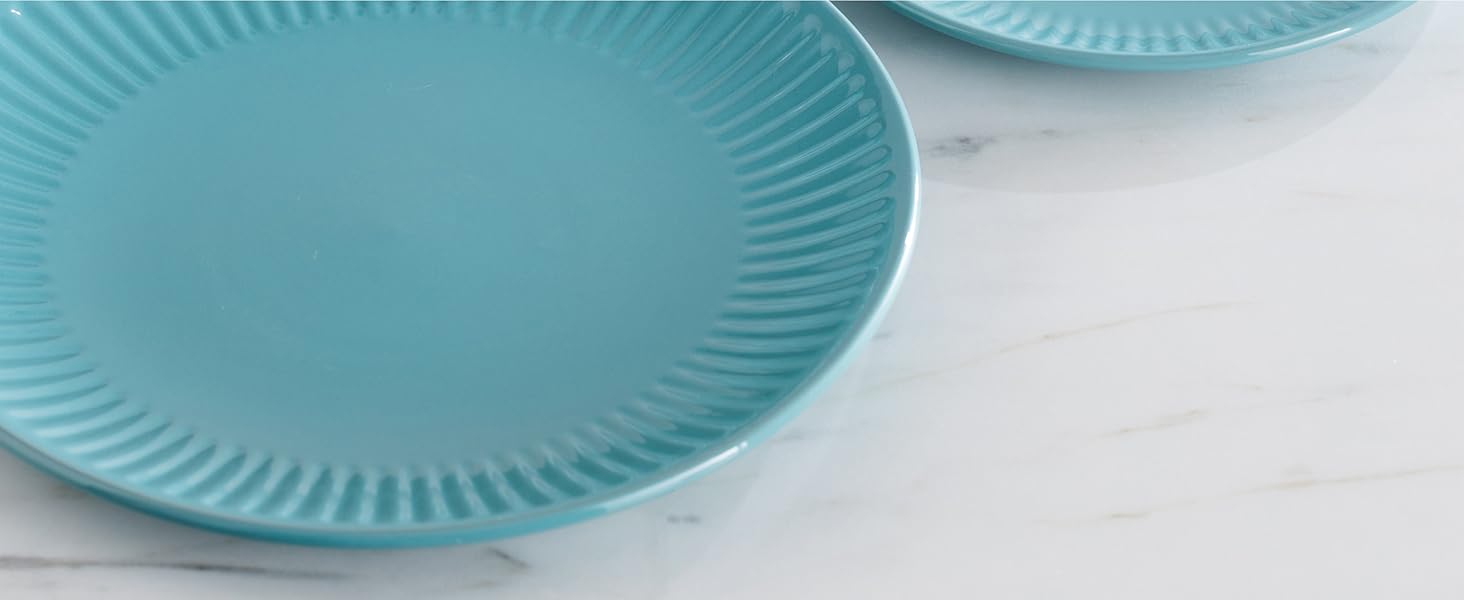 Набір посуду Steingut Hygge 24 елементи (6 осіб), Petrol - Набір посуду з каменю, Тарілки та миски, Pure Living