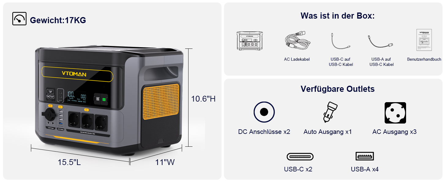 Портативна електростанція VTOMAN 1000W (2000W пік), 828Wh LiFePO4 з сонячною панеллю 110W, швидка зарядка 0-80% за 60 хв, розширювана до 2376Wh для надзвичайних ситуацій, кемпінгу, подорожей, автодому FS1000+110W-A