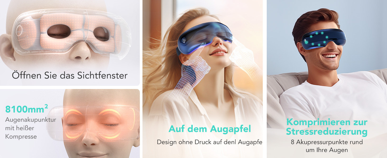 Масажер для очей SKG E3 PRO з підігрівом, вібрацією та Bluetooth, маска для очей від темних кіл та сухості, покращує сон, подарунок для всієї родини