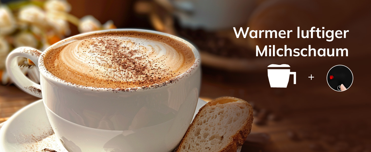 Morpilot Електричний піноутворювач молока 6-в-1, для капучино, лате, гарячого шоколаду, 130-500 мл, 600 Вт, антипригарне покриття, нержавіюча сталь, чорний