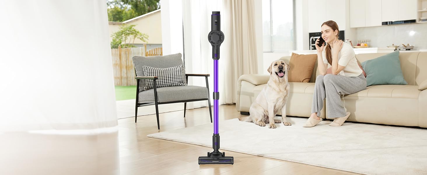 Бездротовий пилосос Vexilar Akku: 60 хв роботи, 45 kPa, 550 Вт, 6-в-1, LED дисплей, для дому та авто, видаляє шерсть тварин