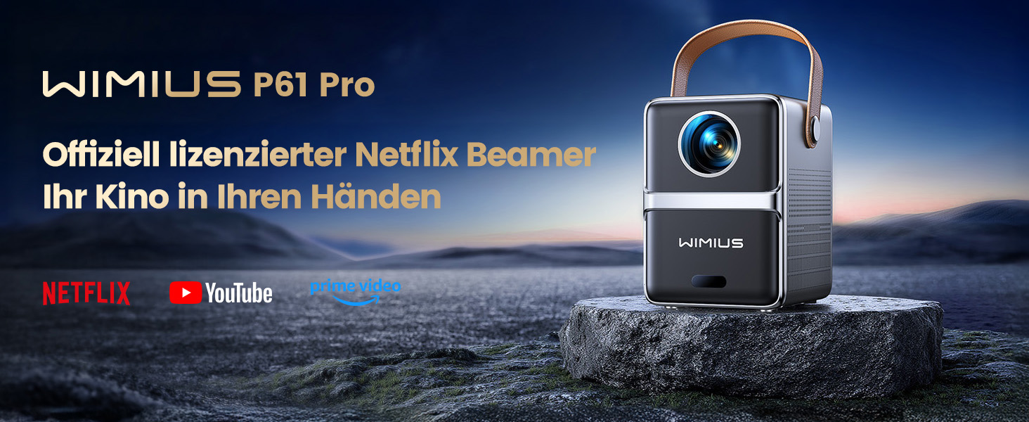 Проектор Mini Beamer 4K Smart з WiFi6, Bluetooth, Dolby Audio, підтримкою Netflix, автофокусом та вертикальною корекцією, сірий