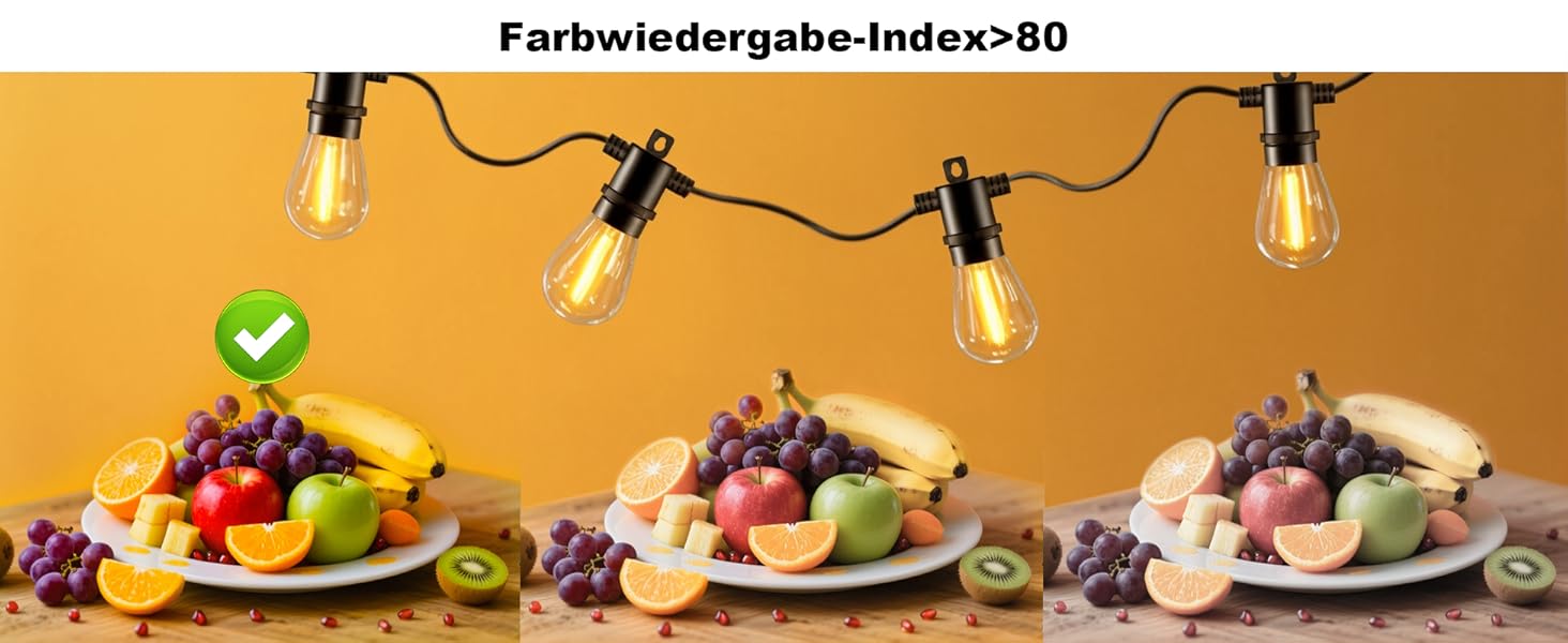 BRIMAX LED гірлянда для вулиці, 30м, 220-240V, IP44, 46+4 лампочки G40 E12 1W, 2200K, розширювана, для кемпінгу, ярмарку, саду, вечірки