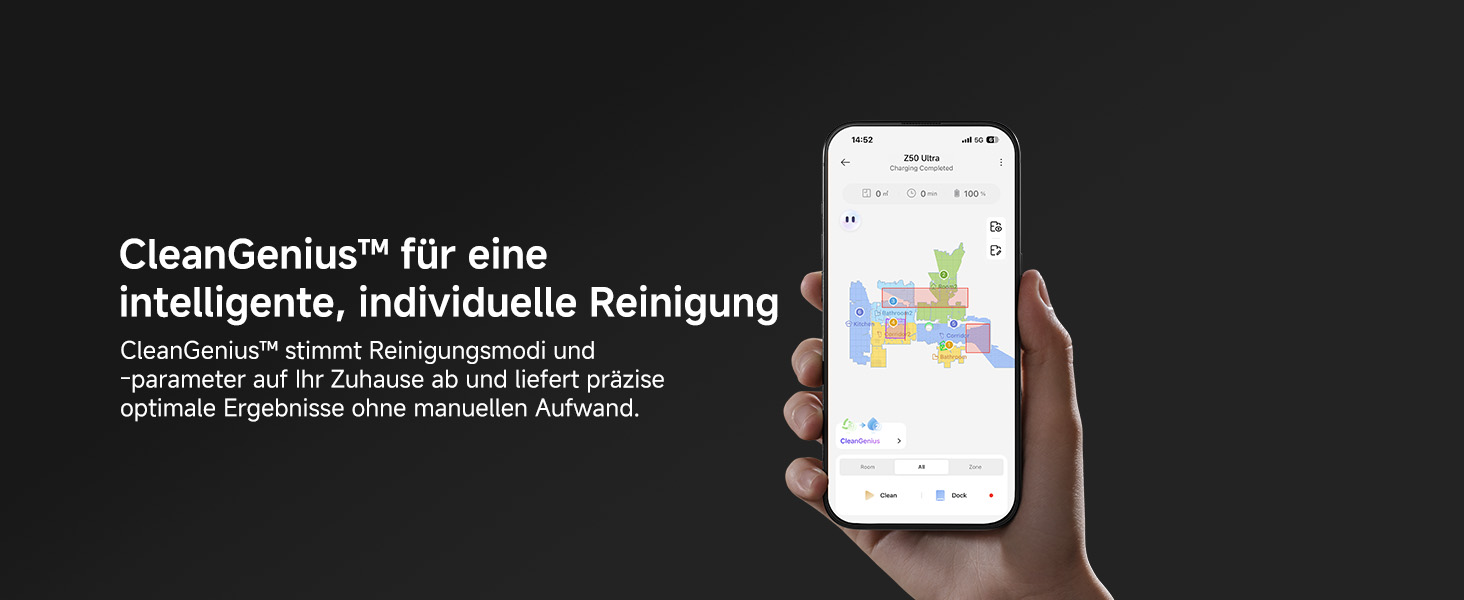 Робот-пилосос Mova Z50 Ultra з функцією миття підлоги, 19000 Па, 18N тиск, Lift-Mop, щітка, Tricut, DToF+RGB AI-уникнення перешкод, 75°C гаряча вода, самоочищення, авто-злив/поповнення