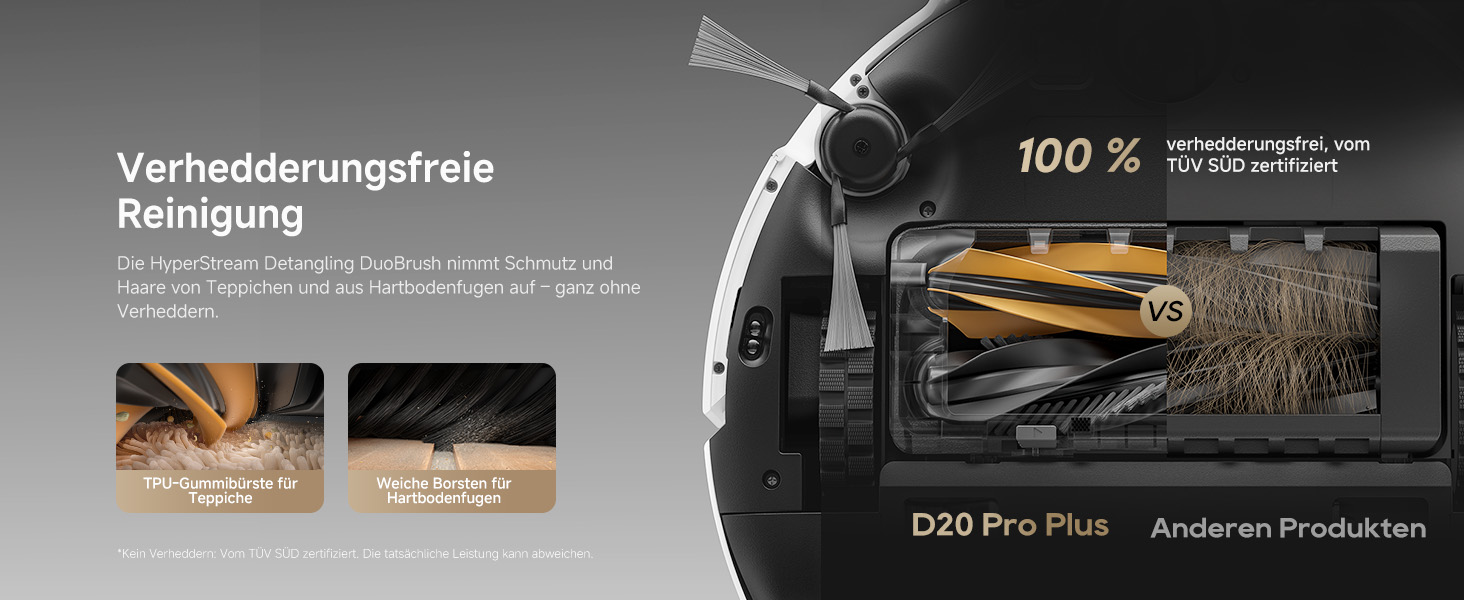 Робот-пилосос Dreame D20 Pro Plus: потужність 13000 Па, DuoBrush для шерсті тварин, очищення кутів, самостійна очистка, уникнення перешкод (LDS-навігація, лазер), суха та волога прибирання, для твердих підлог та килимів, акумулятор 5200 мАг