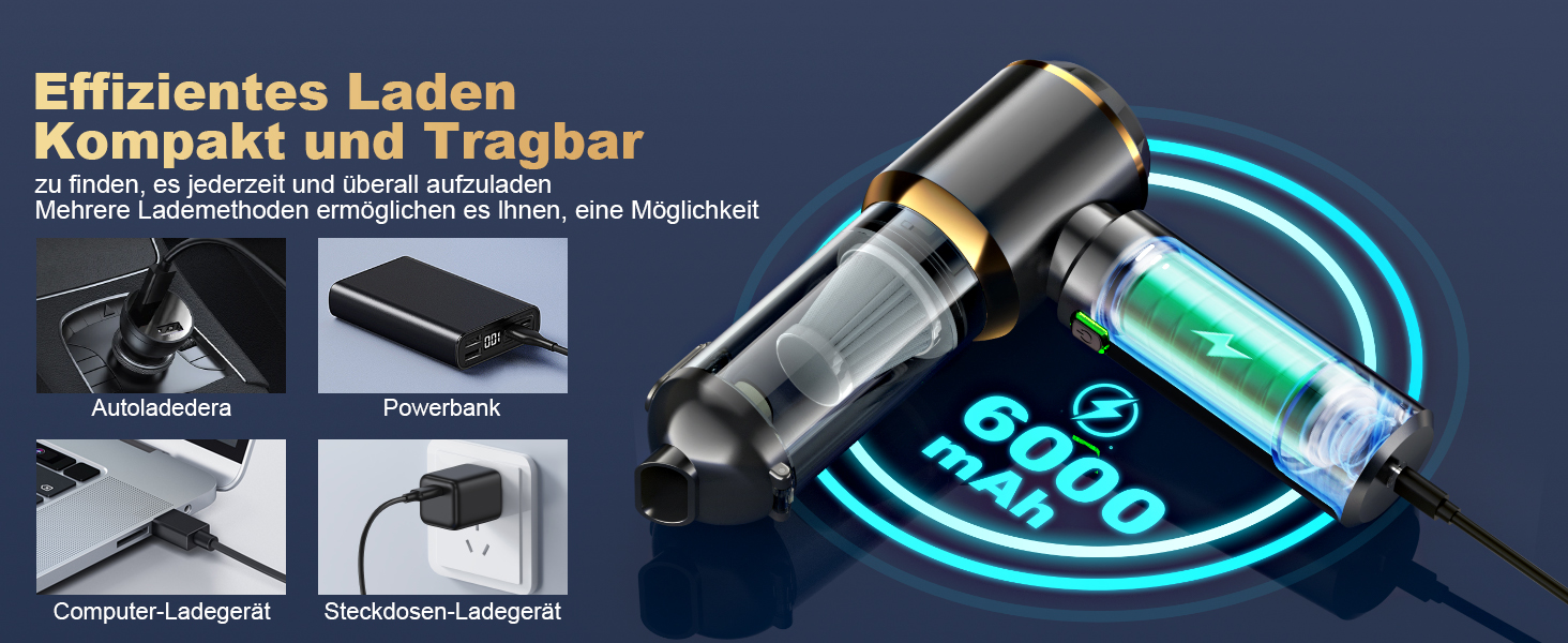 Акумуляторний ручний пилосос 4-в-1 для авто та дому, безщітковий двигун 28000Па, 3 режими потужності, міні-пилосос для офісу та кухні