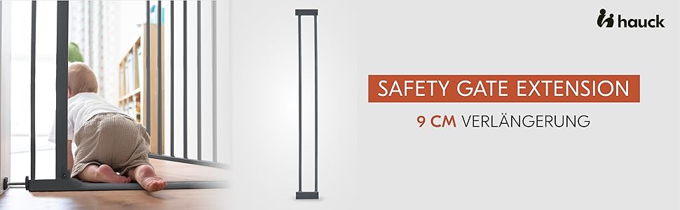 Захисний бар'єр Hauck Clear Step 2 Schwarz 75-80 см для дітей та собак, без свердління, з розширенням 9 см