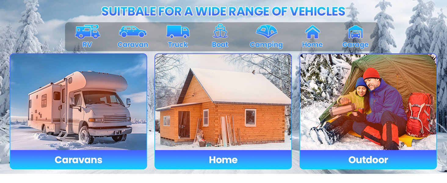 8KW дизельний обігрівач, 12V, з пульт дистанційного керування та LCD-екраном, для авто, RV, човнів, вантажівок, 8KW, блакитний