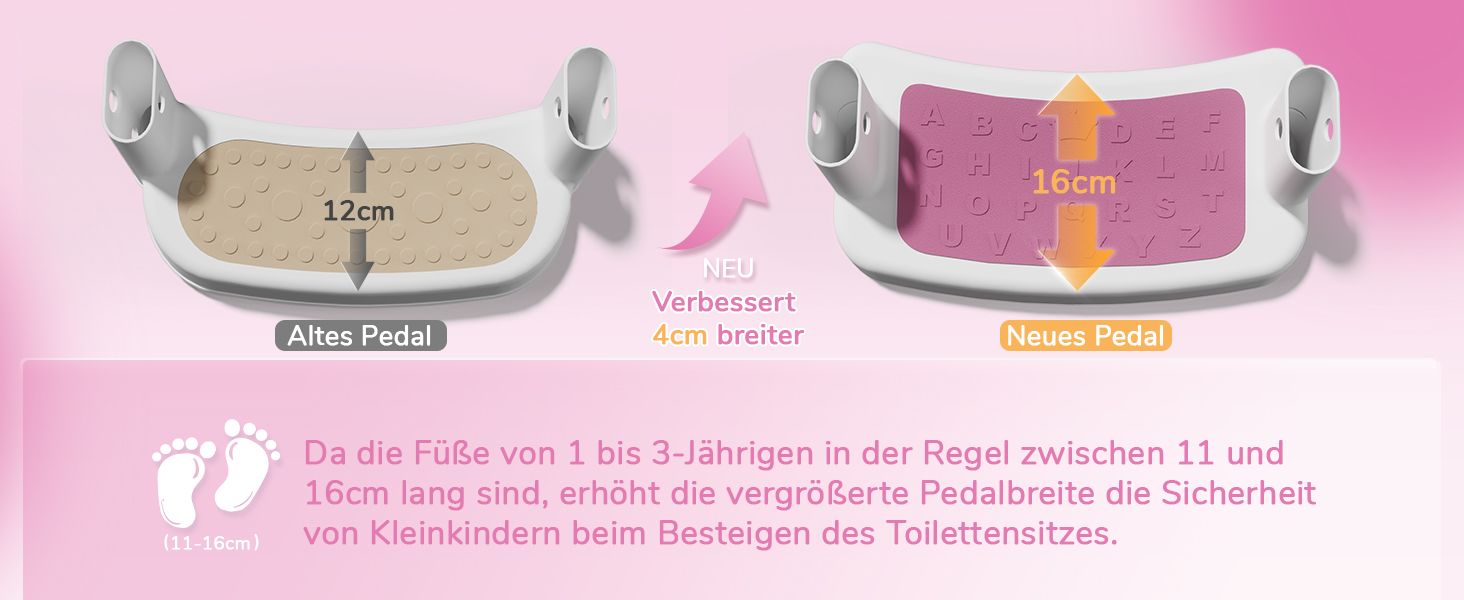 Дитяче сидіння на унітаз DEANIC з драбинкою, рожеве - для дітей 1-7 років (38-47 см), PU-поліуретан