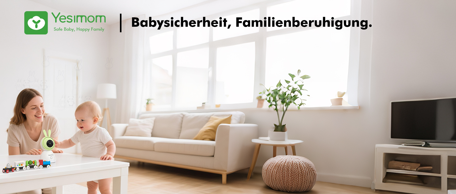 Відеоняня з камерою 1080P HD PTZ 360° та Wi-Fi: монітор для немовлят з додатком, нічним баченням, 4x Zoom, детекцією руху/звуку, двостороннім аудіо, автотрекінгом та сповіщеннями | 8SM