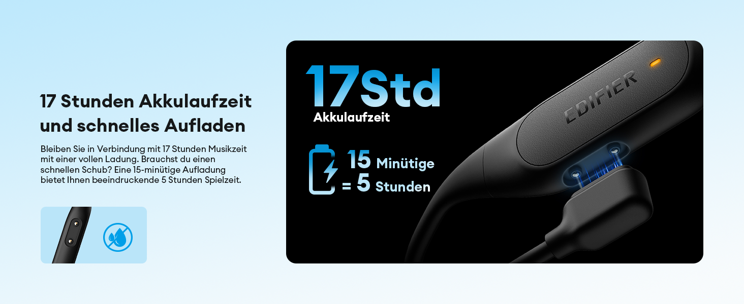 Спортивні навушники з відкритим вухом Edifier Comfo Run, Bluetooth 5.3, мікрофон, 17 годин, швидка зарядка, IP55