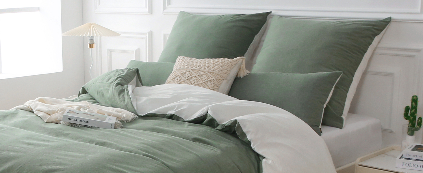 Набір постільної білизни SOULFUL 155x220, бавовна, салатовий, 2 шт. (1x155x220, 1x80x80)