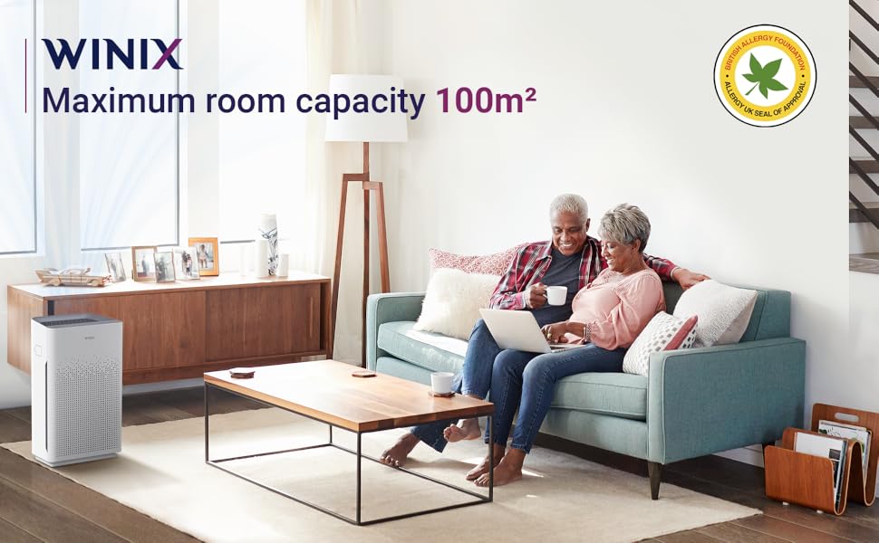 Повітряочисник WINIX Zero S з HEPA-фільтром H13, CADR 410 м³/год, технологією PlasmaWave, видаляє 99,999% алергенів, пилку та запахів для великих приміщень та офісів