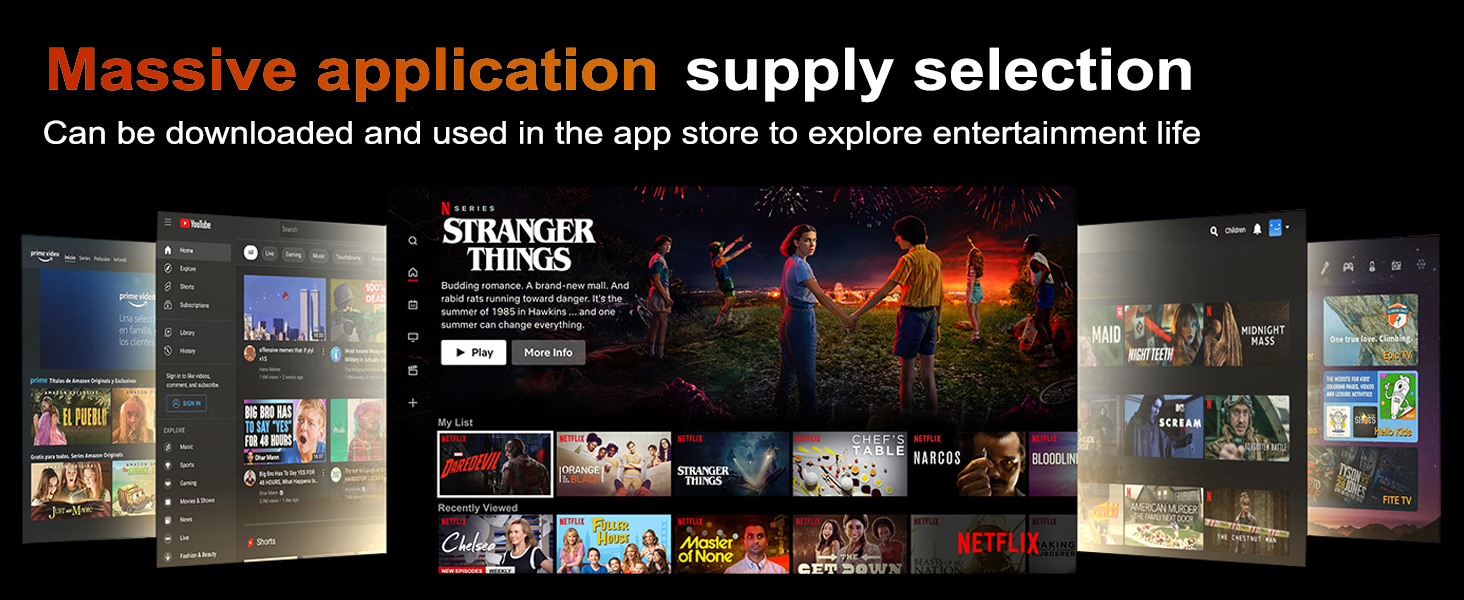 Міні-проектор Video-Beamer 4K/1080p Full HD з Wi-Fi 6, Bluetooth 5.2 та автоматичною корекцією трапеції. Підходить для Android, Netflix, PS5, HDMI, USB.