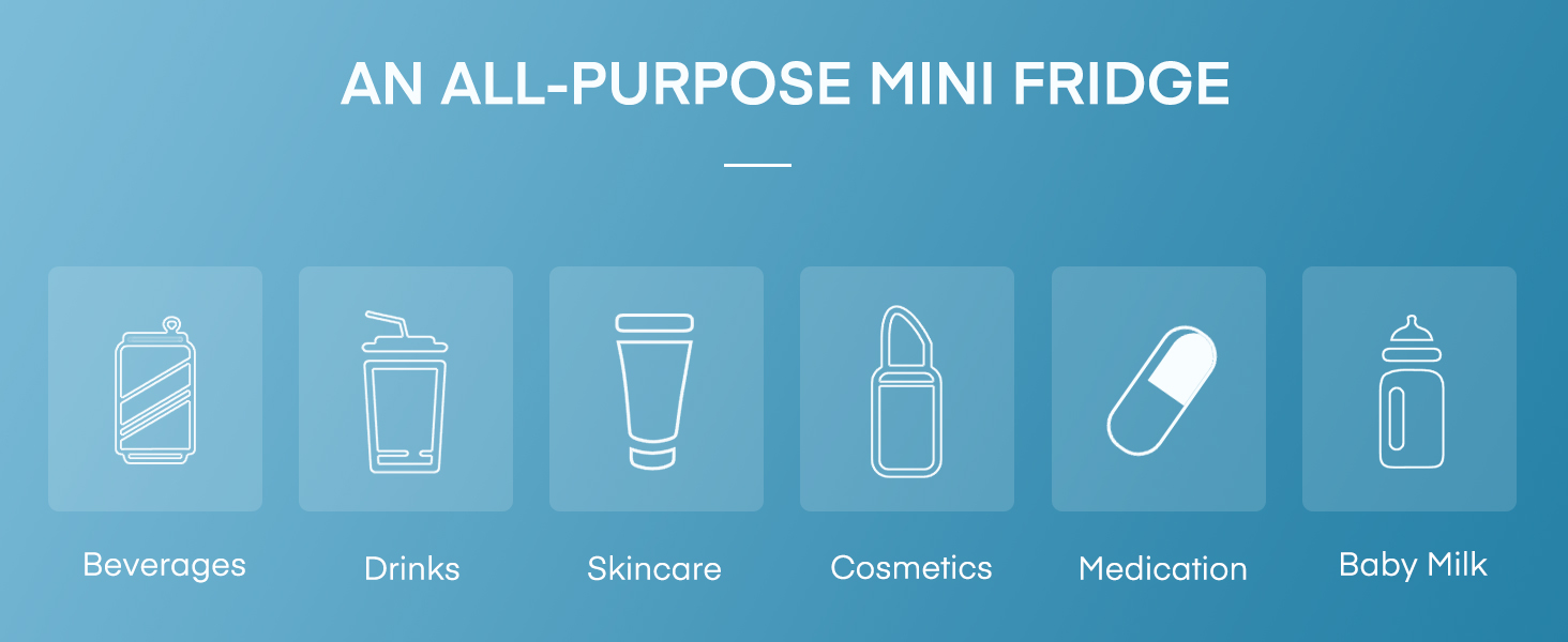 Міні холодильник FOHERE 5 літрів / 6 банок, USB живлення, 220V AC/12V DC, для напоїв та косметики, білий (чорний)