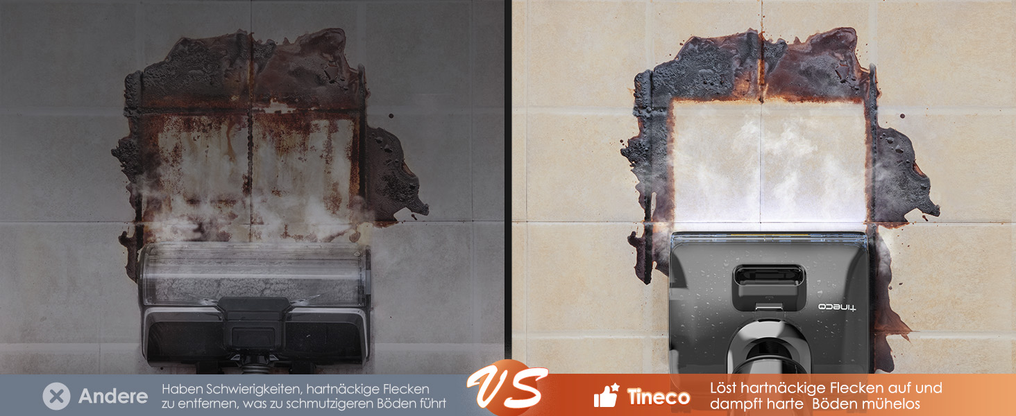 Tineco Floor One S7 Stretch Steam: Акумуляторний пилосос 2-в-1 для вологого та сухого прибирання, 22000 Па, для твердих підлог, шерсті тварин