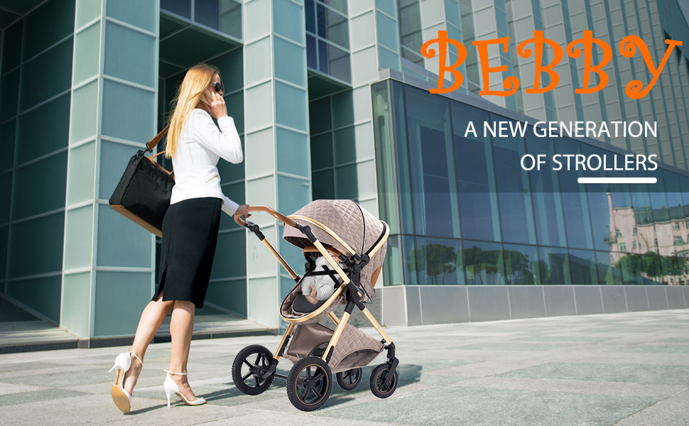 Дитяча коляска BEBBY 3-в-1: комбінована, бугі, туристична, для новонароджених, складна, біла Rice
