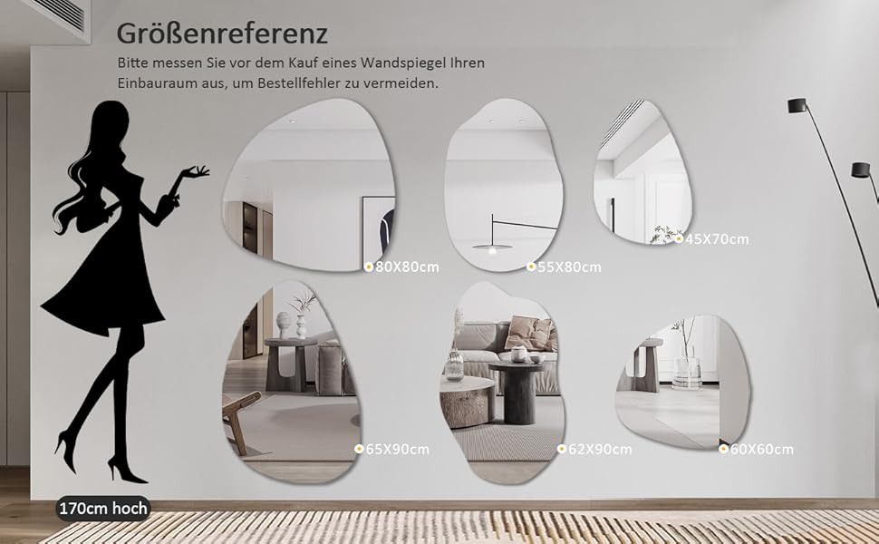 Дзеркало для ванної кімнати Spiegel Schwarz 40x60 см з металевим каркасом | Прямокутне настінне дзеркало для ванної, вітальні, спальні, гостьової кімнати