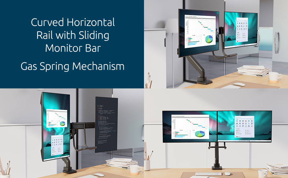 Кріплення для монітора Kensington SmartFit K59601WW (2 монітори, чорний) – регулювання висоти, VESA 75/100