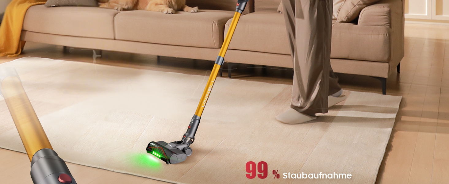 Бездротовий акумуляторний пилосос UNINELL HOME 50000Pa, 580W, 70 хвилин, LED-дисплей, антизаплутана щітка, для твердих поверхонь, килимів, шерсті тварин