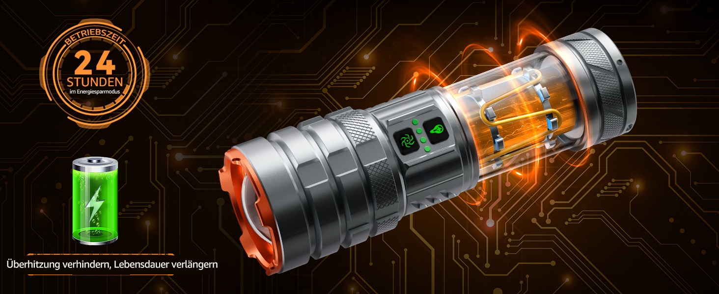 Потужний LED ліхтар 1 000 000 Люмен, акумуляторний тактичний ліхтар з зумом, 11 режимів світла, водонепроникний, сірий — для кемпінгу, outdoor та надзвичайних ситуацій