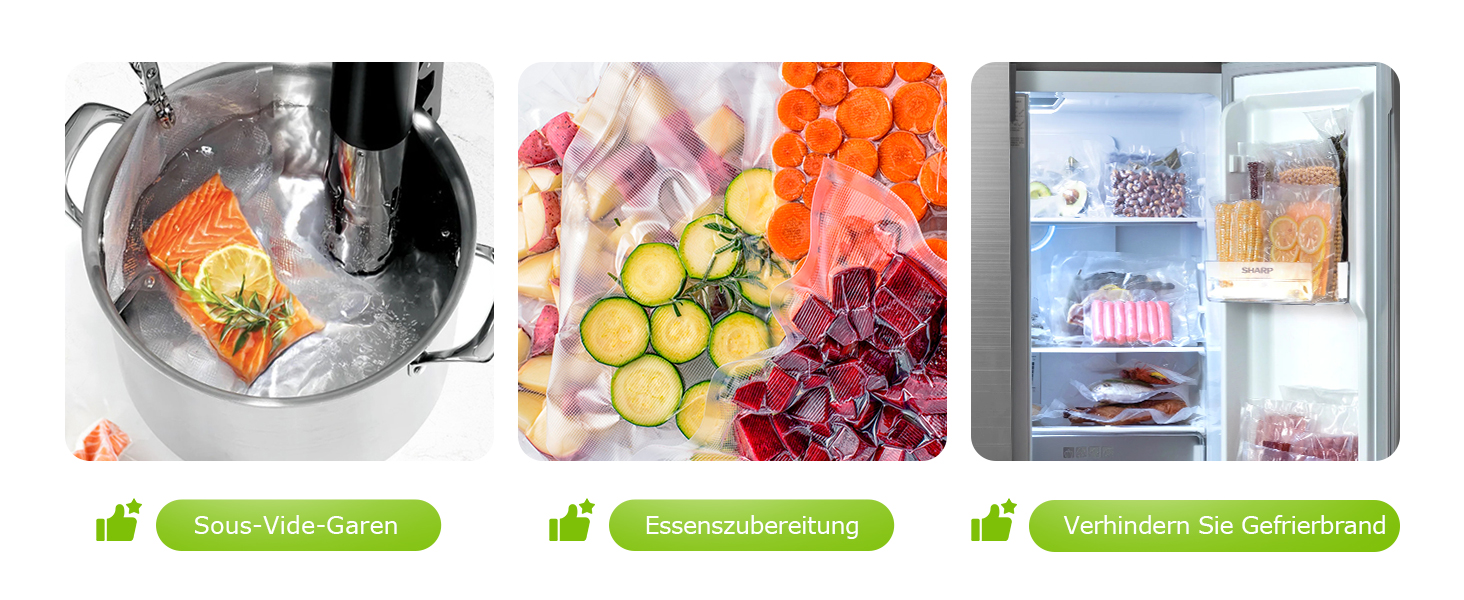 Вакууматор Bonsenkitchen для сухих та вологих продуктів з вбудованим різаком, чорний (в комплекті рулон та 5 пакетів)