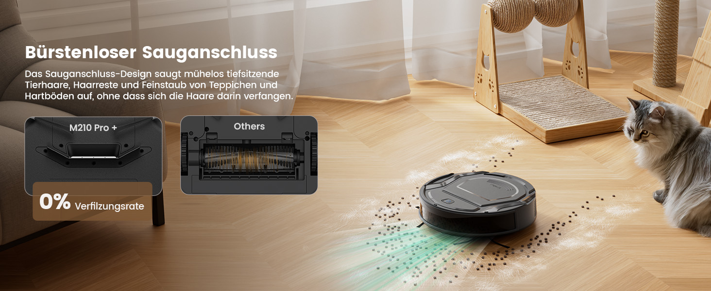 Робот-пилосос LEFANT M210 Pro+ Black: потужність 4000Pa, Wi-Fi, керування через додаток/Alexa, оминання перешкод 190°, тихий, для твердих підлог та килимів, збір шерсті тварин