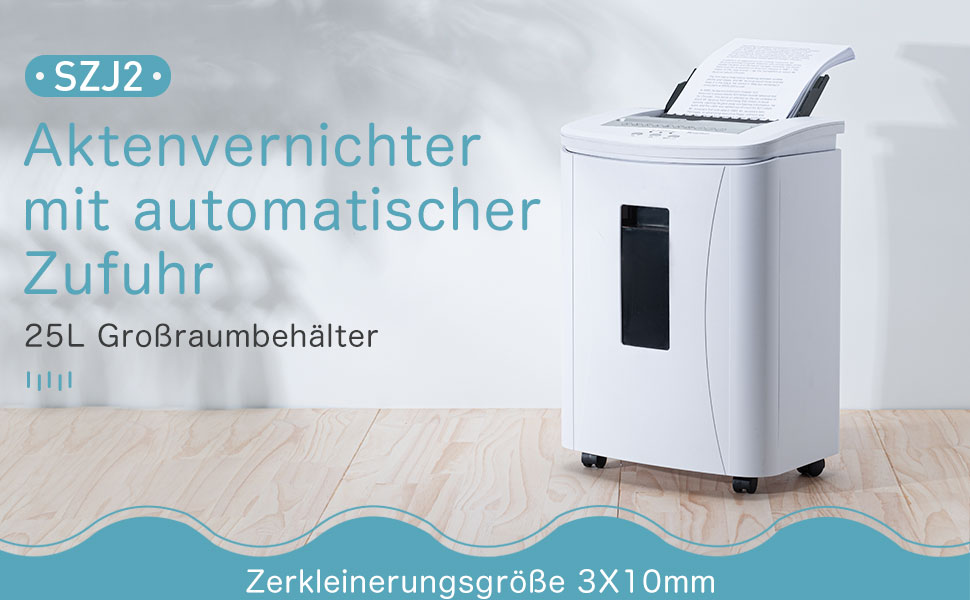 Шредер для паперу iOCHOW з автоматичним подаванням: знищення 150 аркушів, мікроріз, рівень безпеки P-4, тихий професійний шредер, час роботи 30 хвилин, з висувним контейнером 25 л