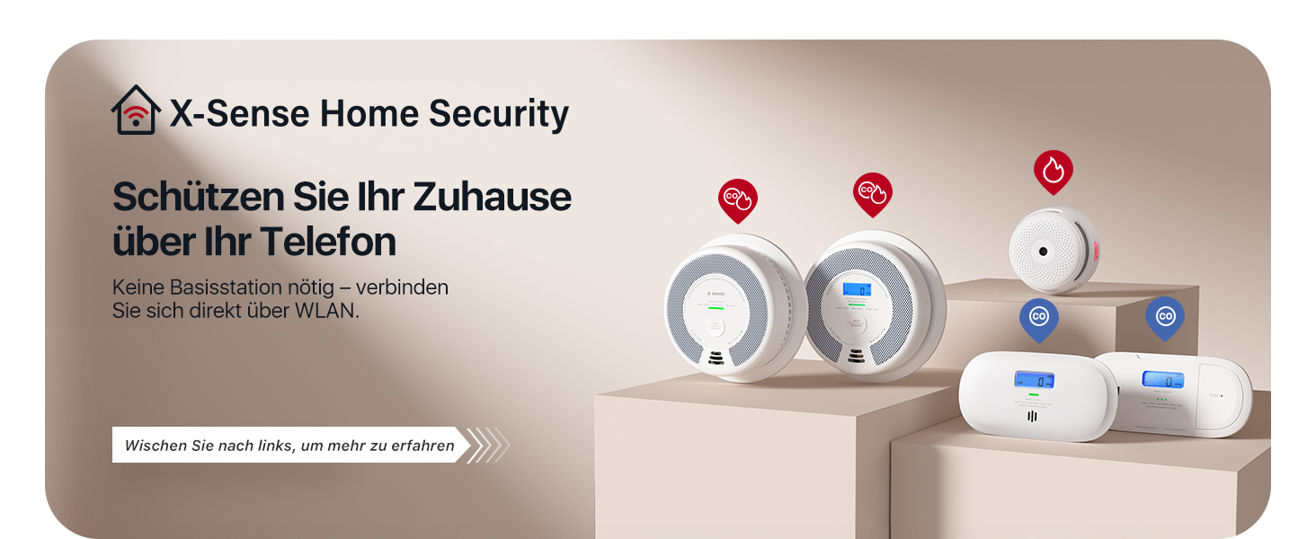 X-Sense Детектор диму та CO з Wi-Fi, 2-в-1, SC06-WX, 1 шт.