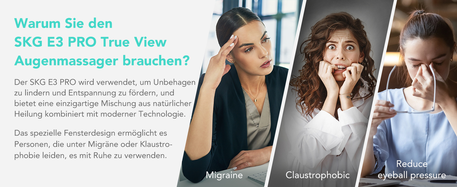 Масажер для очей SKG E3 PRO з підігрівом, вібрацією та Bluetooth, маска для очей від темних кіл та сухості, покращує сон, подарунок для всієї родини