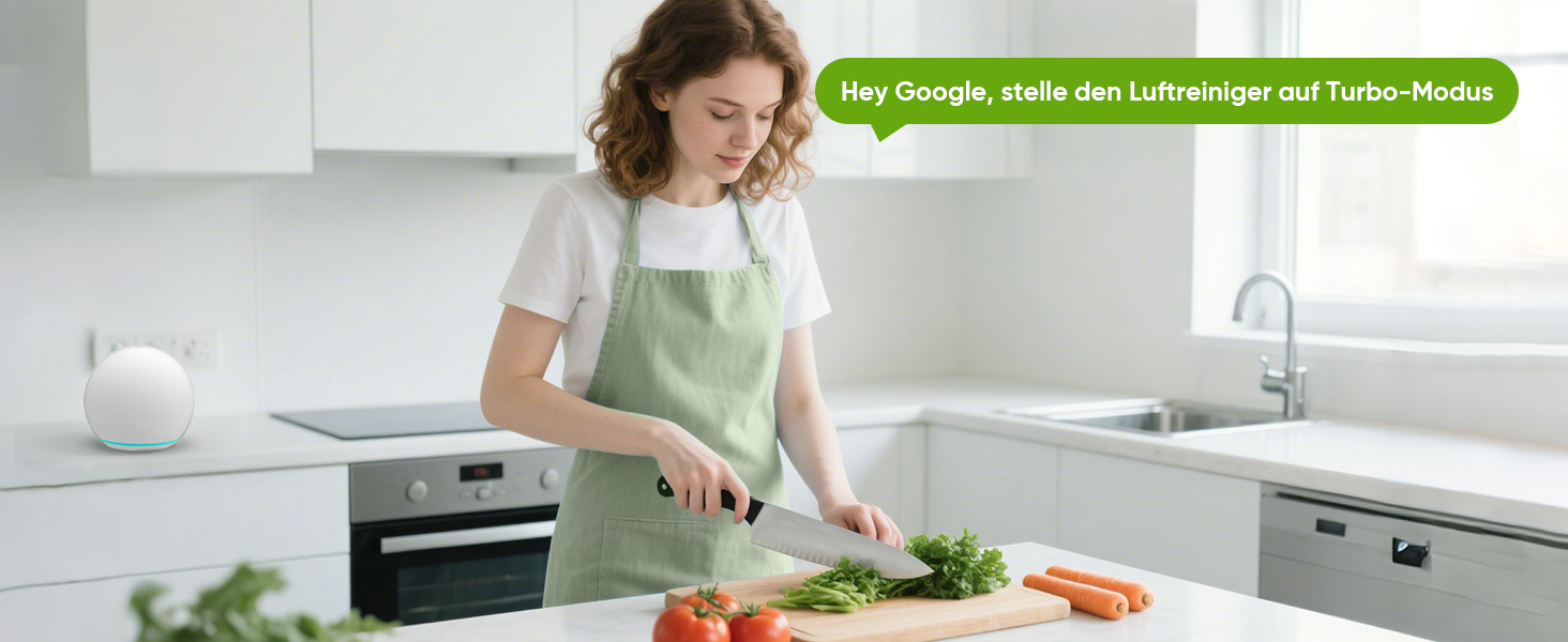 Повітряний фільтр з керуванням через додаток, HEPA H14, фільтр з активованим вугіллям, розумний очищувач повітря для дому з Alexa, для великих приміщень, Smart WiFi, KJ3-7S