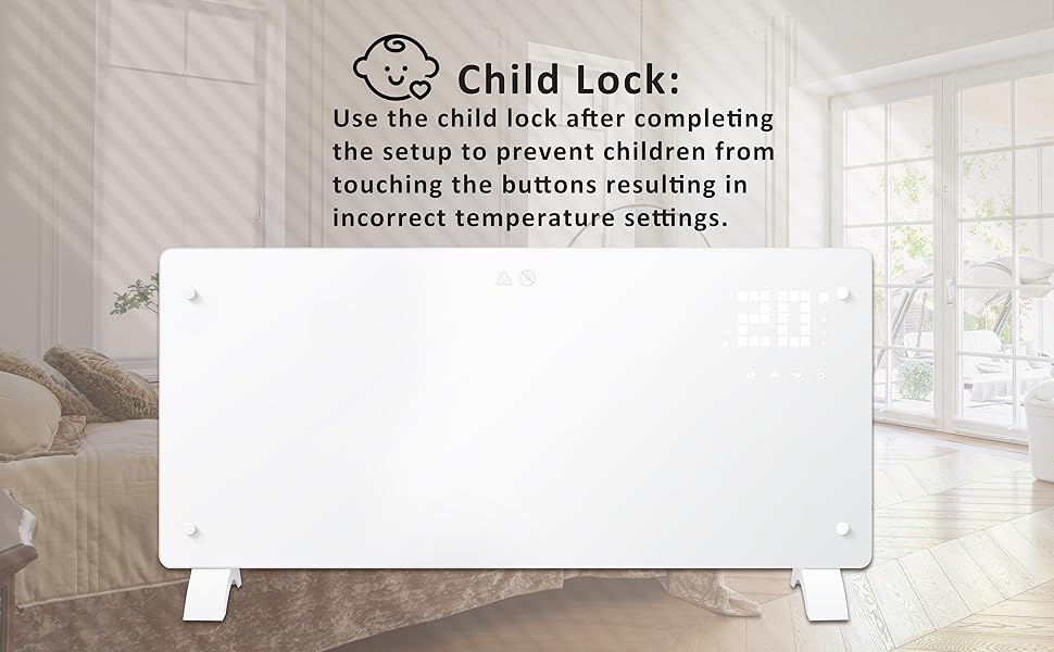 Конвектор DONYER POWER 2500W з Wi-Fi, 24H таймер, дистанційне керування, ультратонкий, настінний/підлоговий, білий